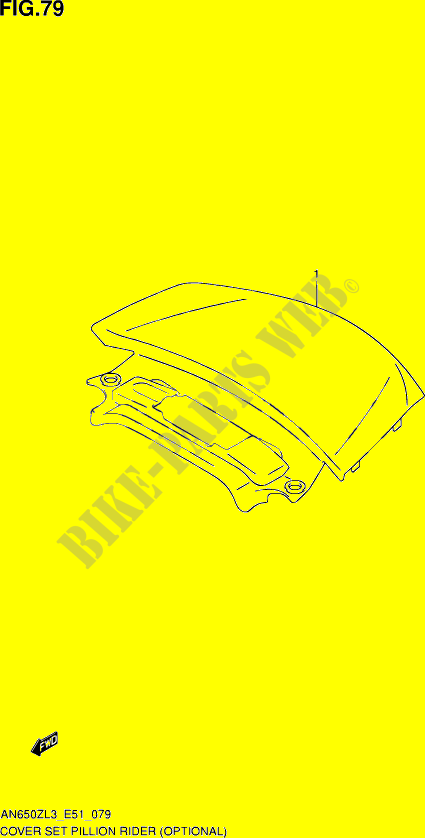 CUBIERTA pasajero RIDER (OPTIONAL) para Suzuki BURGMAN 650 2013