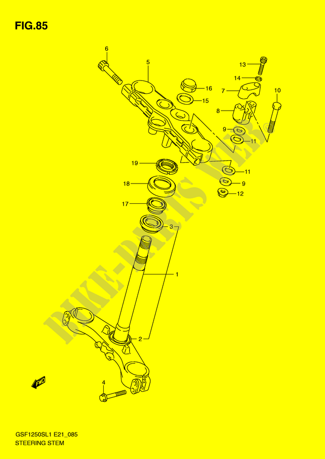 COLUMNA DE DIRECCIÓN (GSF1250SAL1 E24) para Suzuki BANDIT 1250 2012
