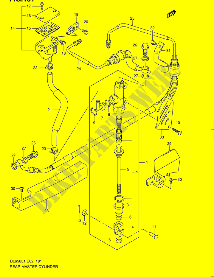 CILINDRO PRINCIPAL TRASERO (DL650AL1 E19) para Suzuki V-STROM 650 2012