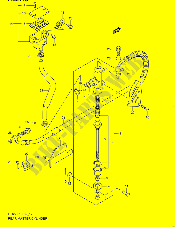 CILINDRO PRINCIPAL TRASERO (DL650L1 E19) para Suzuki V-STROM 650 2012