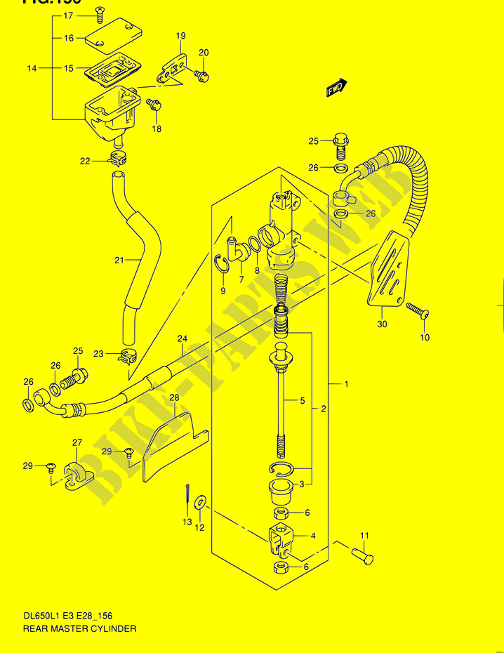 CILINDRO PRINCIPAL TRASERO (DL650L1 E33) para Suzuki V-STROM 650 2011