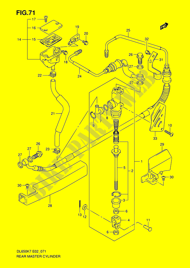 CILINDRO PRINCIPAL TRASERO (DL650AK7/AK8/AK9/AL0/AUEL0) para Suzuki V-STROM 650 2008