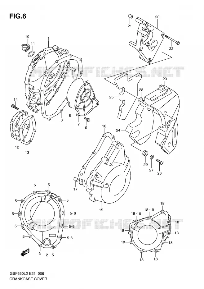 TAPA CARTER Suzuki MOTO 650 BANDIT 2012  GSF650SL2(E21)