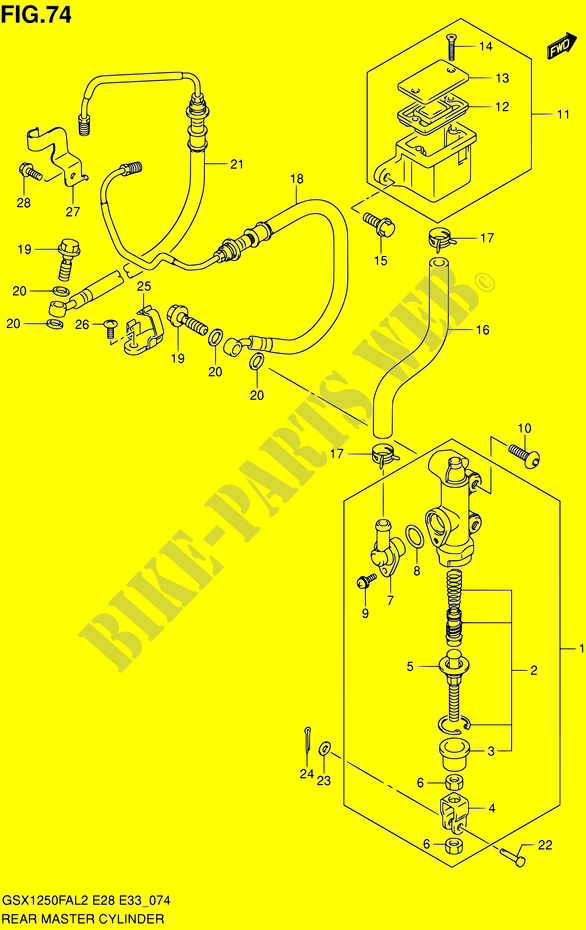 CILINDRO PRINCIPAL TRASERO para Suzuki GSX-F 1250 2012