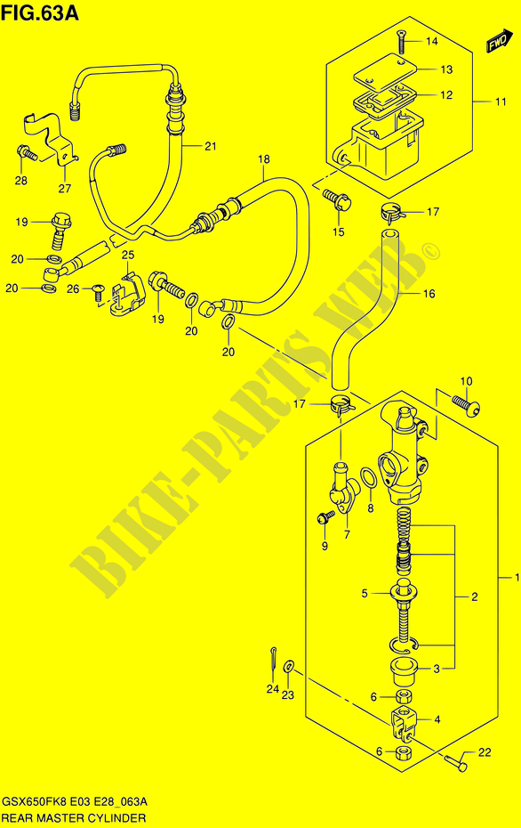 CILINDRO PRINCIPAL TRASERO (GSX650FAK9/FL0/FAL0) para Suzuki GSX-F 650 2009