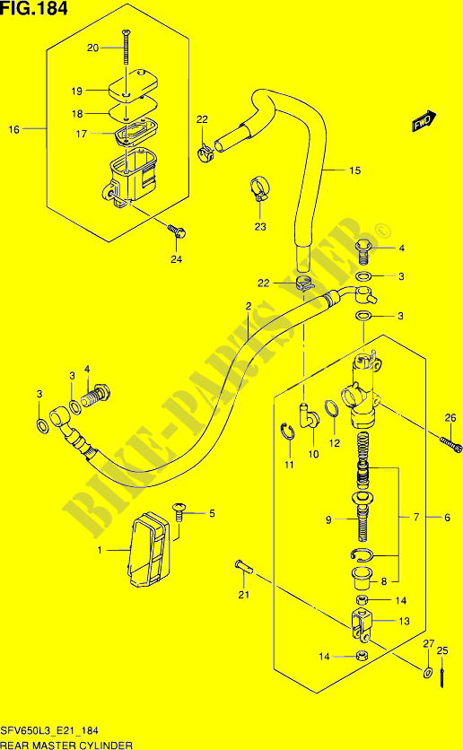 CILINDRO PRINCIPAL TRASERO (SFV650UL3 E24) para Suzuki GLADIUS 650 2014