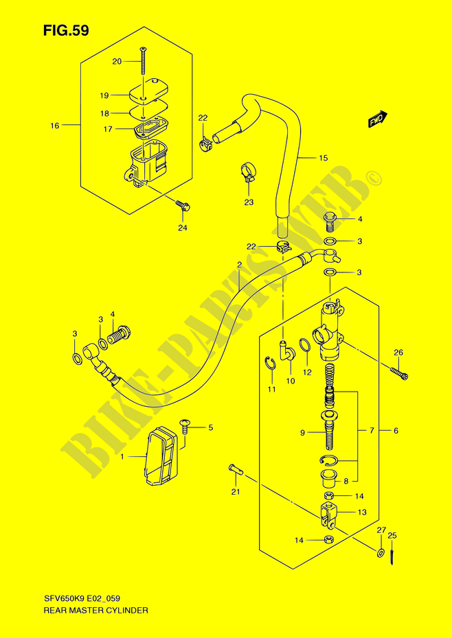 CILINDRO PRINCIPAL TRASERO (SFV650K9/UK9/L0/UL0) para Suzuki GLADIUS 650 2009