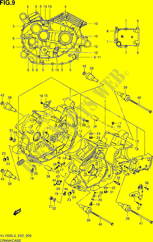 TAPA CARTER (VL1500L3 E19) para Suzuki INTRUDER 1500 2013