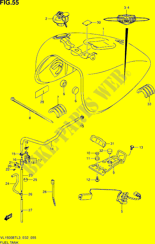 DEPOSITO COMBUSTIBLE (VL1500BTL3 E19) para Suzuki INTRUDER 1500 2013