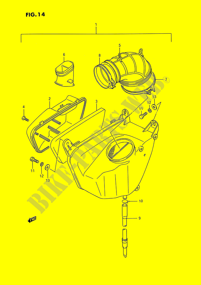 FILTRO AIRE (ARRIERE)(MODELE H/J/K/L/M/N/P/R) para Suzuki INTRUDER 1400 1992