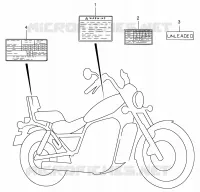 ETIQUETA PELIGRO (MODELE N/P/R) para Suzuki INTRUDER 800 1992