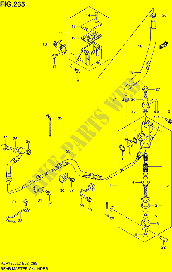 CILINDRO PRINCIPAL TRASERO (VZR1800ZL2 E51) para Suzuki INTRUDER 1800 2012