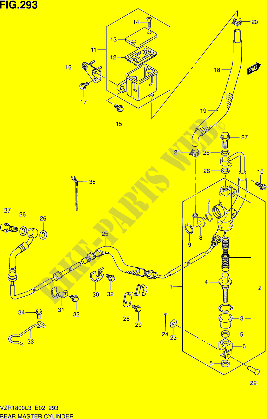 CILINDRO PRINCIPAL TRASERO (VZR1800L3 E19) para Suzuki INTRUDER 1800 2013