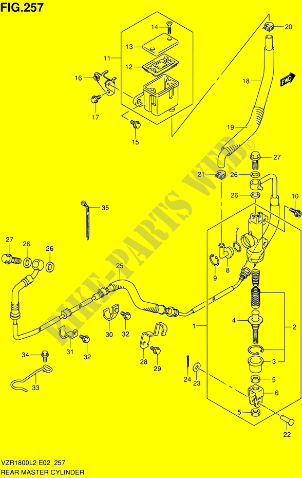CILINDRO PRINCIPAL TRASERO (VZR1800L2 E02) para Suzuki INTRUDER 1800 2012